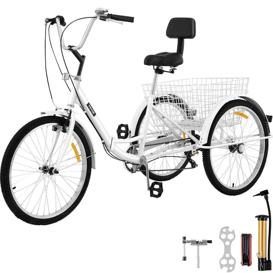 VEVOR 26'' 7-Speed Foldable Adult Tricycle