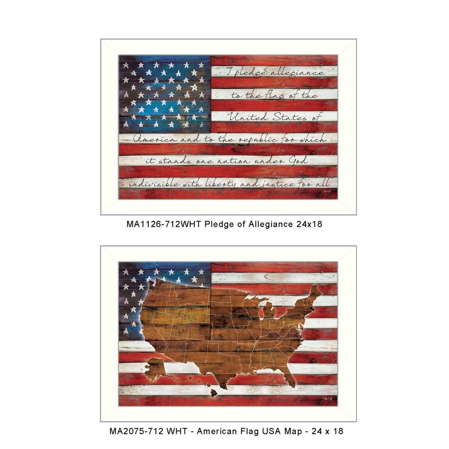 "American Flags Collection" 2-Piece Printed Wall Art By Marla Rae