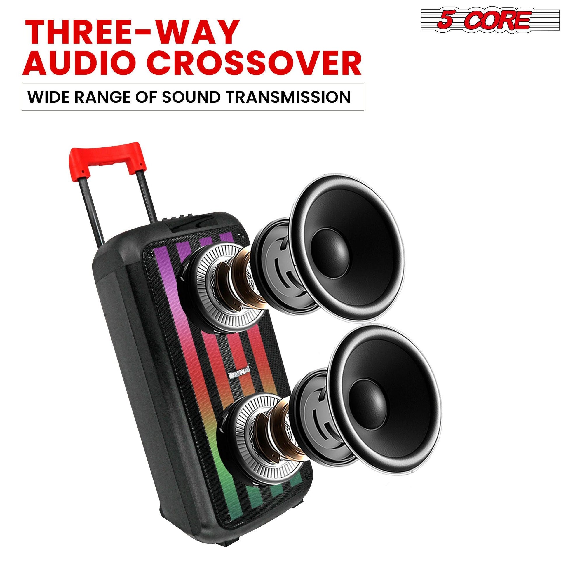 5 Core karaoke machine with 3-way 8" bluetooth speaker