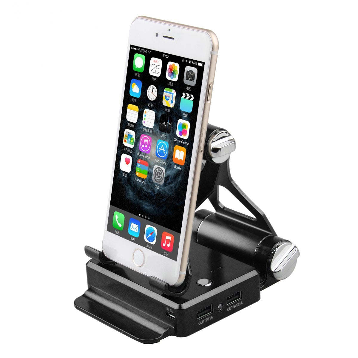 Podium stand with up to 2x battery for iPad, iPhone, and smart gadgets