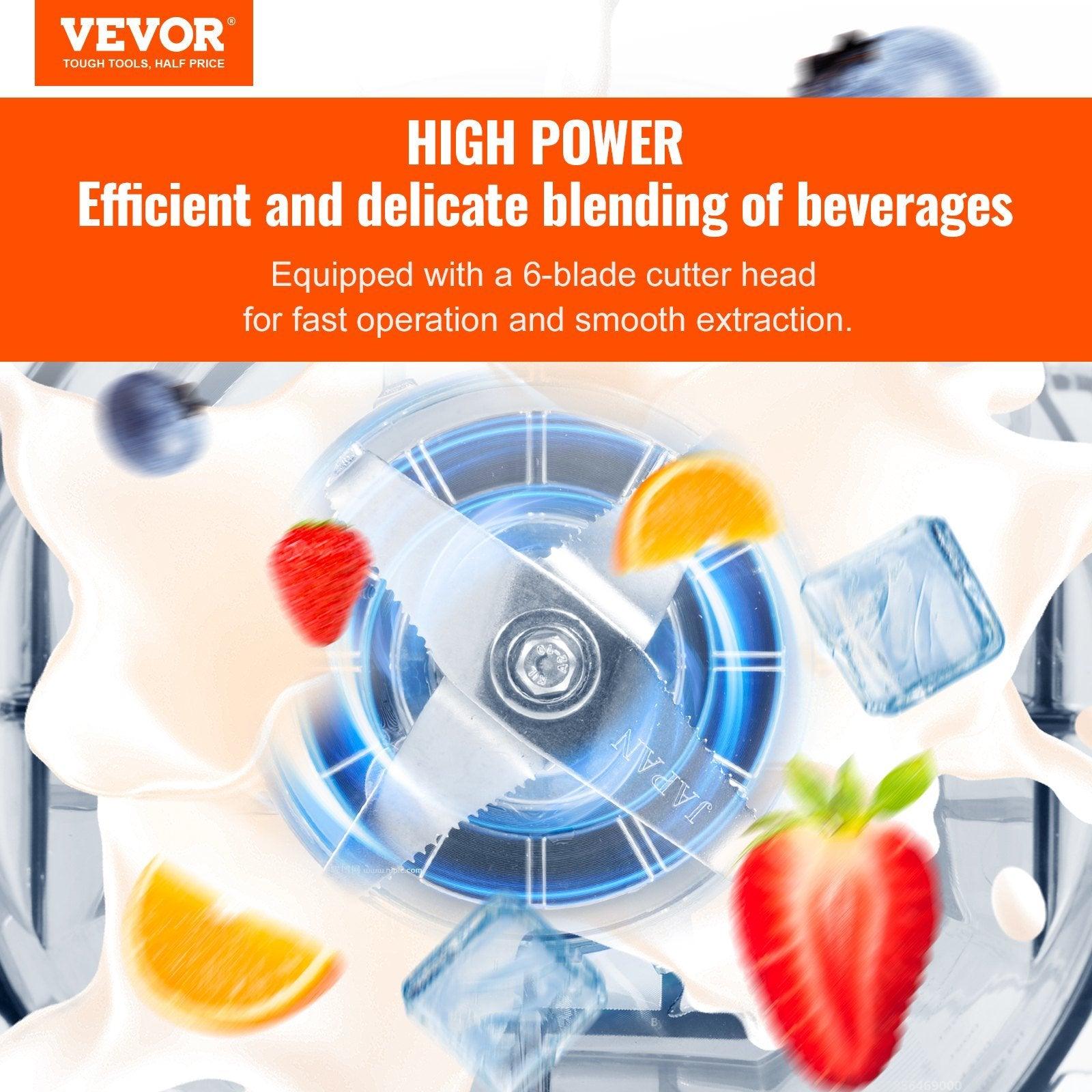 VEVOR Professional 5 Function Blender, 68oz, 9 Speed, Stainless Steel