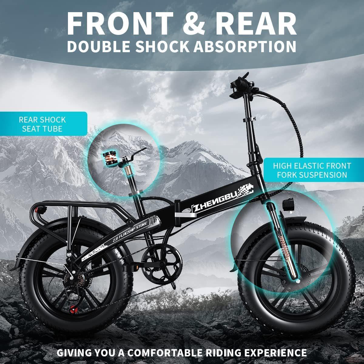 Electric Bike with All Terrain Fat Tires, 750W Motor, 12.8Ah Battery