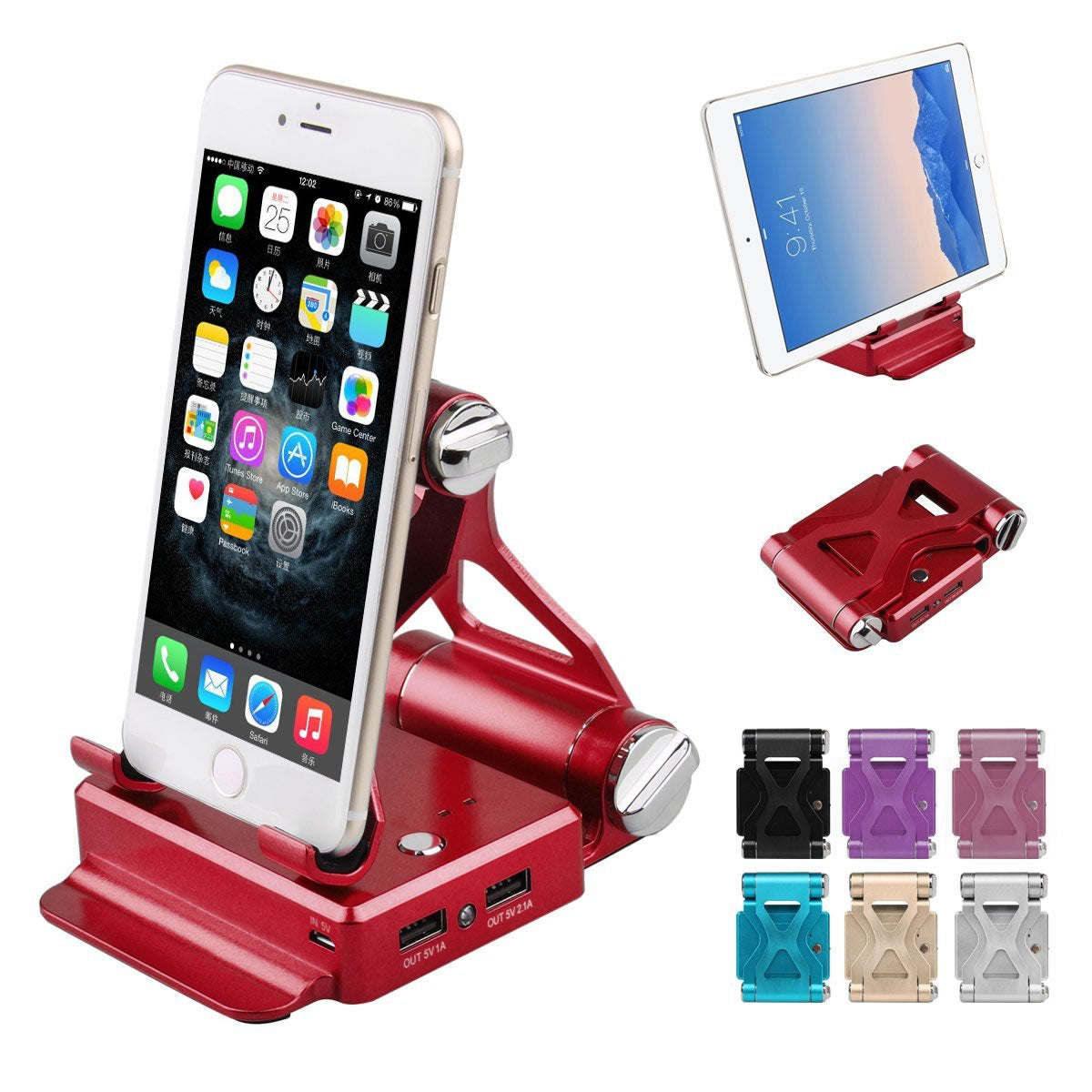 Podium stand with up to 2x battery for iPad, iPhone, and smart gadgets