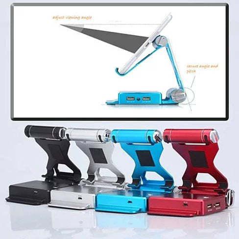 Podium stand with up to 2x battery for iPad, iPhone, and smart gadgets