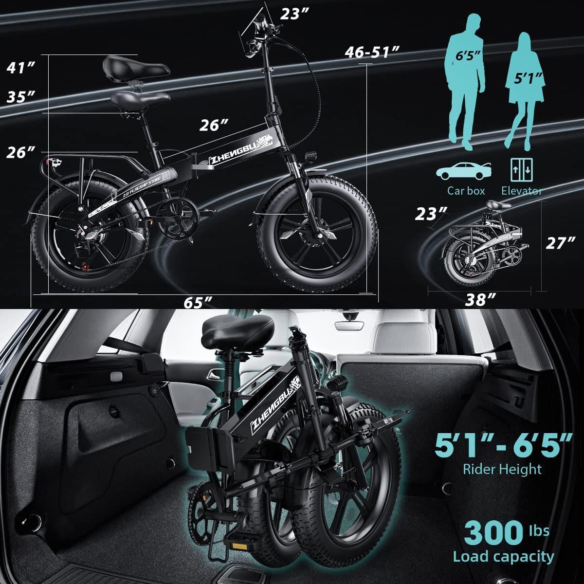 Electric Bike with All Terrain Fat Tires, 750W Motor, 12.8Ah Battery