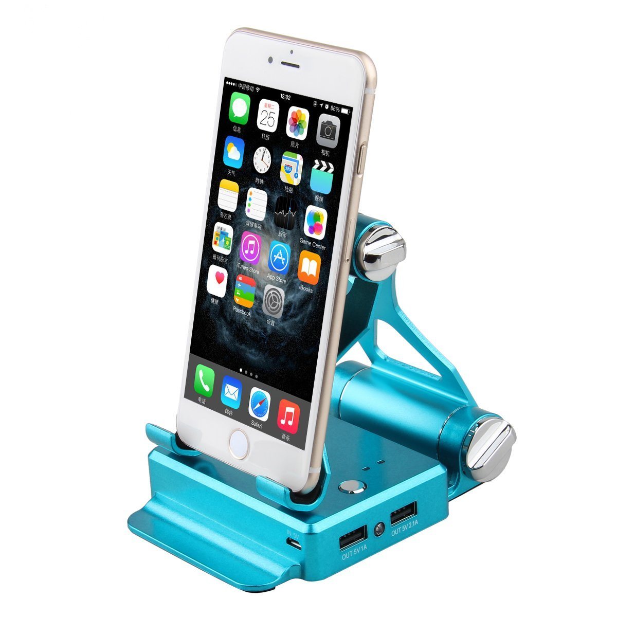 Podium stand with up to 2x battery for iPad, iPhone, and smart gadgets